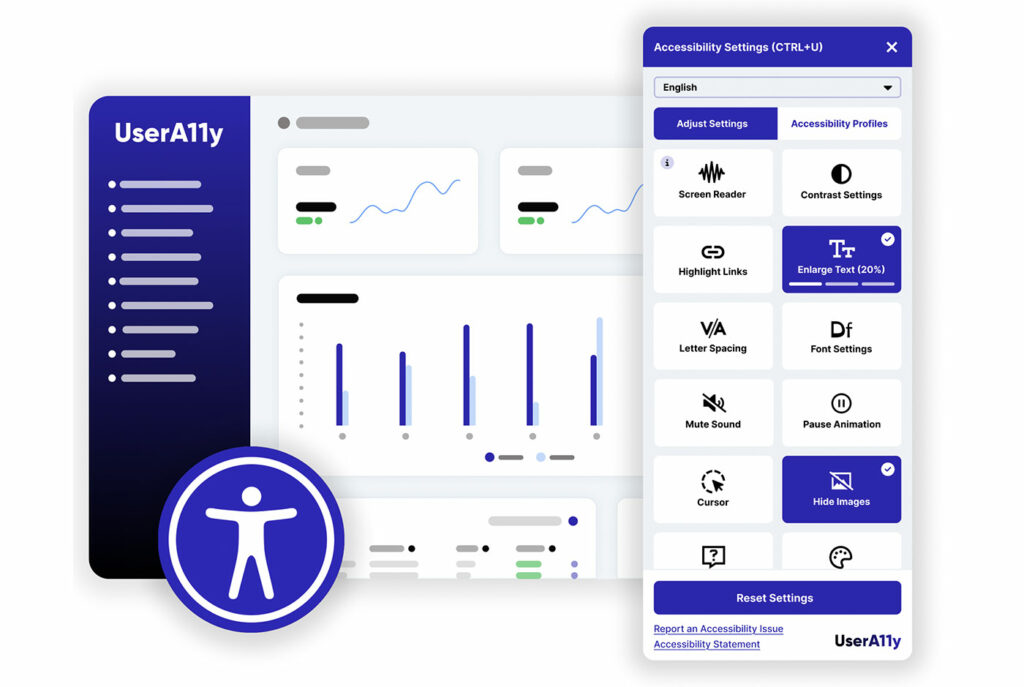 UserA11y is a web accessibility tool for compliance with digital accessibility laws such as the European Accessibility Act (EAA)